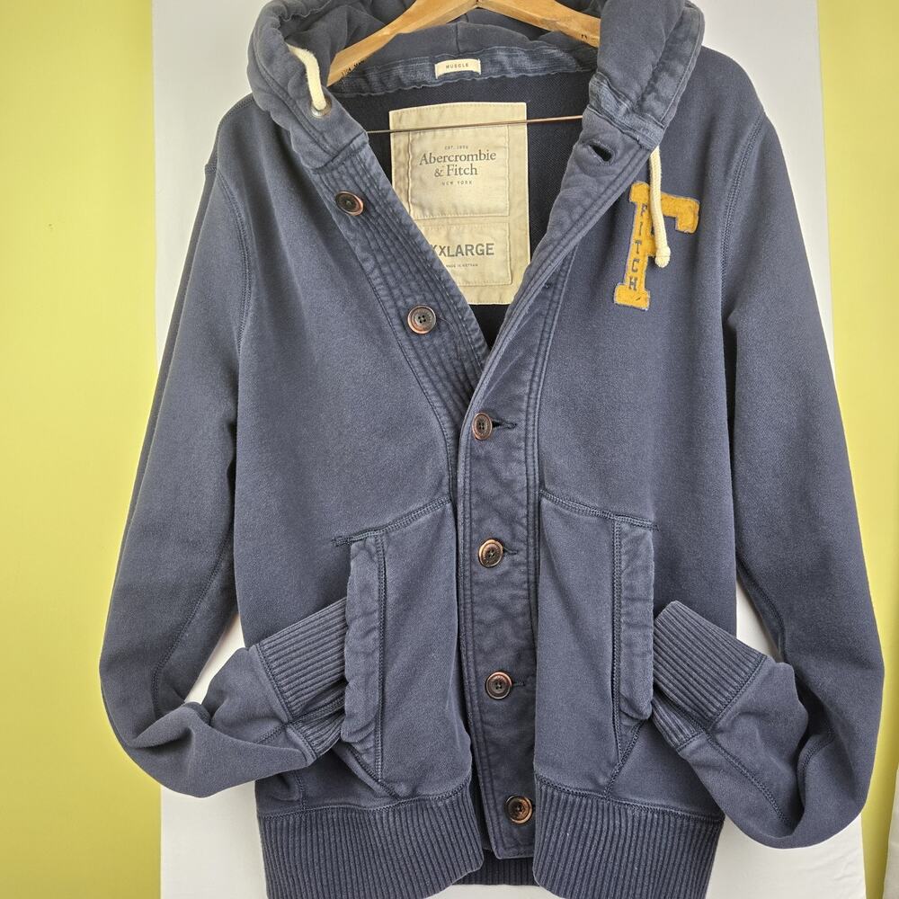 Vintage Abercrombie Fitch Muscle Varsity Jacket Button Mens Sz XXL ( Fits...